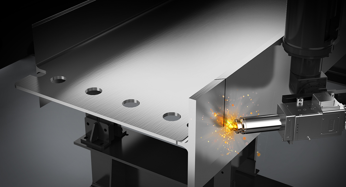 三维五轴联动+大转角摆动轴